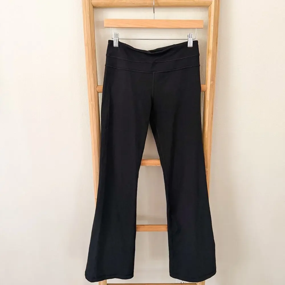 Lululemon Groove Pant Tall Size 6 Black Flare Yoga Pants W5604T 31” Inseam